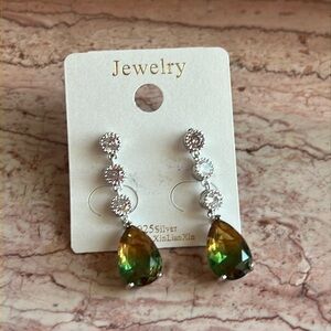 New sterling silver gradient gem earrings